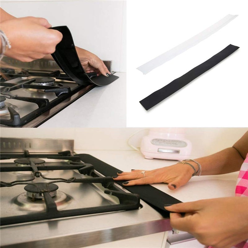 CozyKit Silicone Kitchen Stove Counter Gap Cover Long & Wide Gap Filler (2 Pack) Seals Spills Between Counters, Stovetops, Washing Machines, Oven, Washer, Dryer - Heat-Resistant and Easy Clean (White) - Image 4